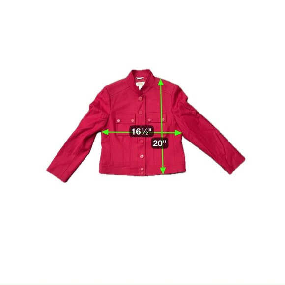 Talbots Womens Wool Blend Military Style Jacket Button Front Size 4 Petite - Picture 7 of 9